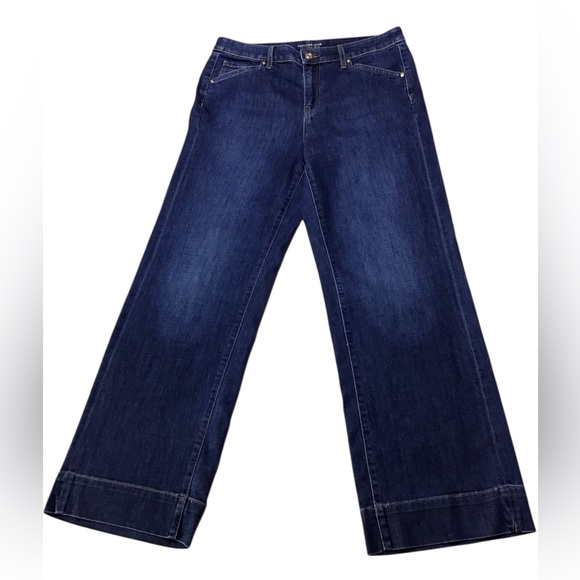 Chico's Trouser Jean Dark Blue Wide Leg Jeans - Picture 3 of 8